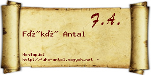 Fükő Antal névjegykártya